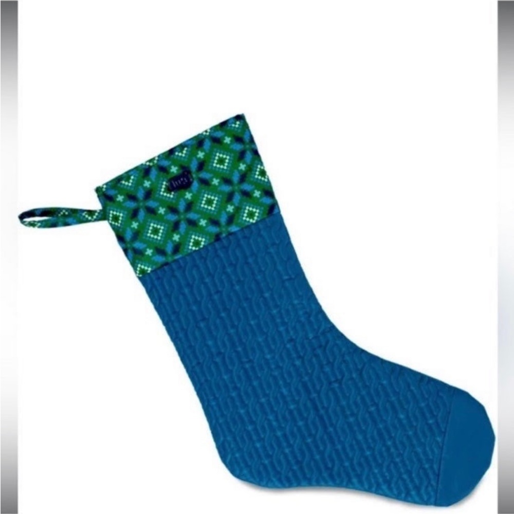 NWT: Set of 2 -LUG CHRISTMAS STOCKINGS - BLUE/GREEN